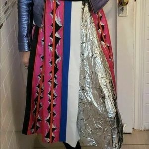 Emilio Pucci Dress Skirt metallic foil NWT!  44